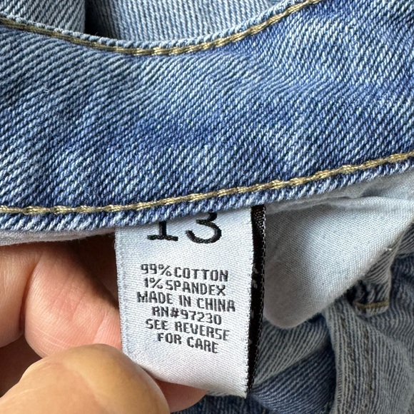 Almost Famous Distressed Light Blue Denim Jeans, Size 13 - Picture 8 of 13